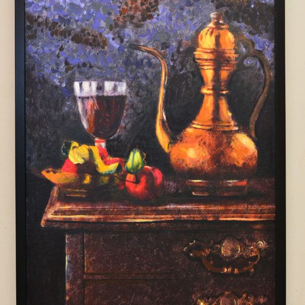 Still life in the outdoor in black fibre frame