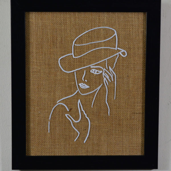abstract-model-sketch-on-glass-in-fibre-frame12x10-inches