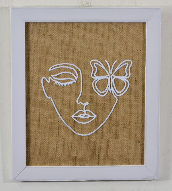 abstract-lady-and-butterfly-sketch-on-glass-in-fibre-frame12x10-inches